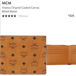 MCM Visetos Cognac bi-fold wallet